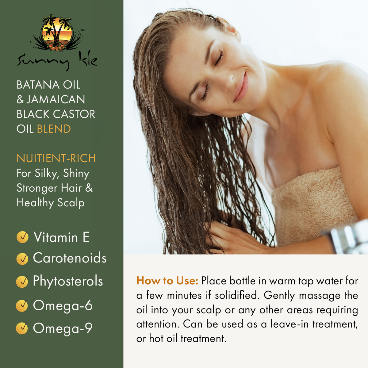 Sunny Isle Anti Thinning Batana Oil Infused with Jamaican Black Castor Oil 4oz