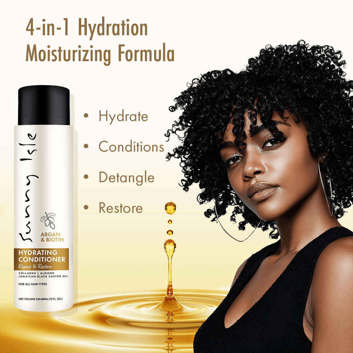 Sunny Isle Argan and Biotin Hydrating Conditioner 12oz