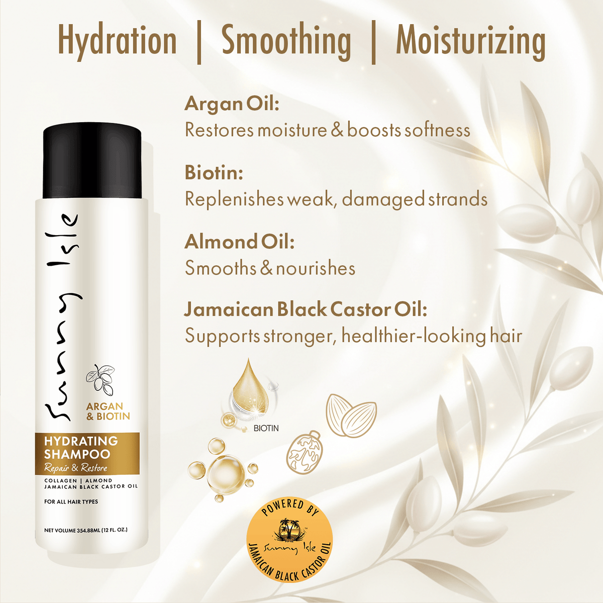 Sunny Isle Argan and Biotin Hydrating Shampoo 12oz