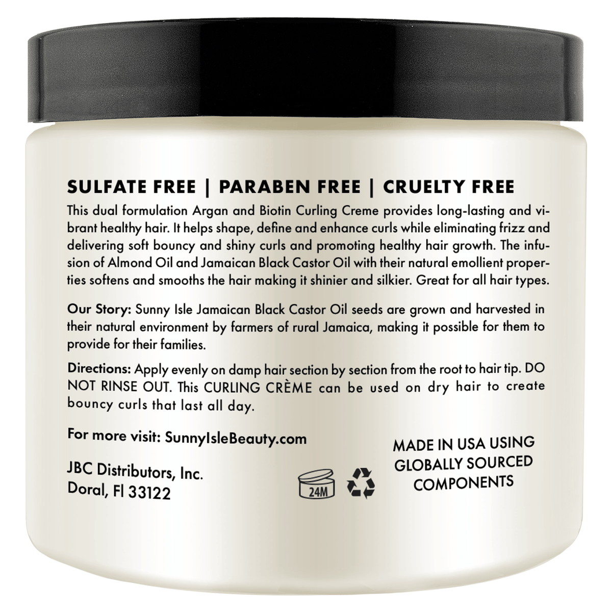 Sunny Isle Argan and Biotin Nourishing Hydrating Curling Creme 16oz