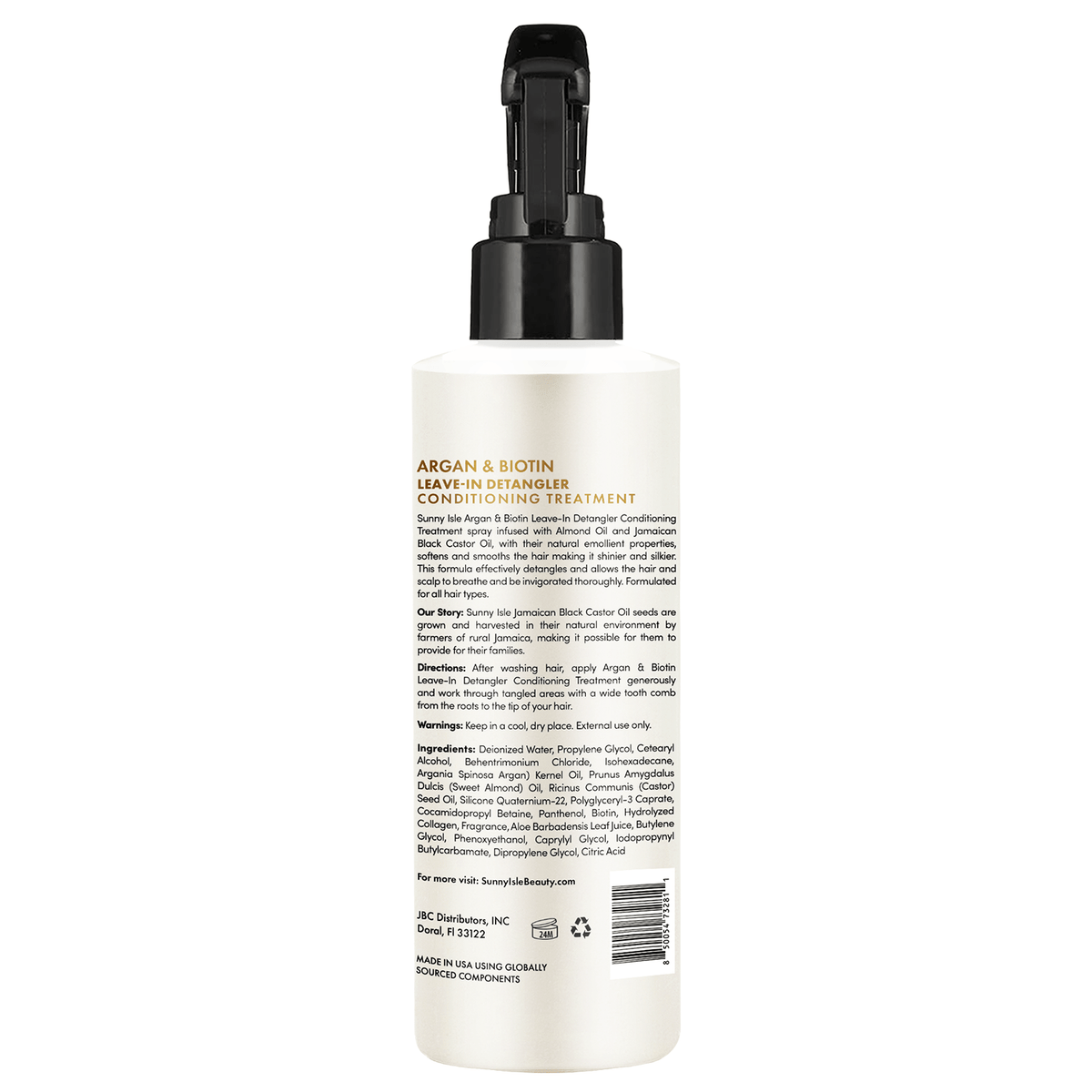 Sunny Isle Argan and Biotin Leave In Detangler Conditioning Treatment 8oz
