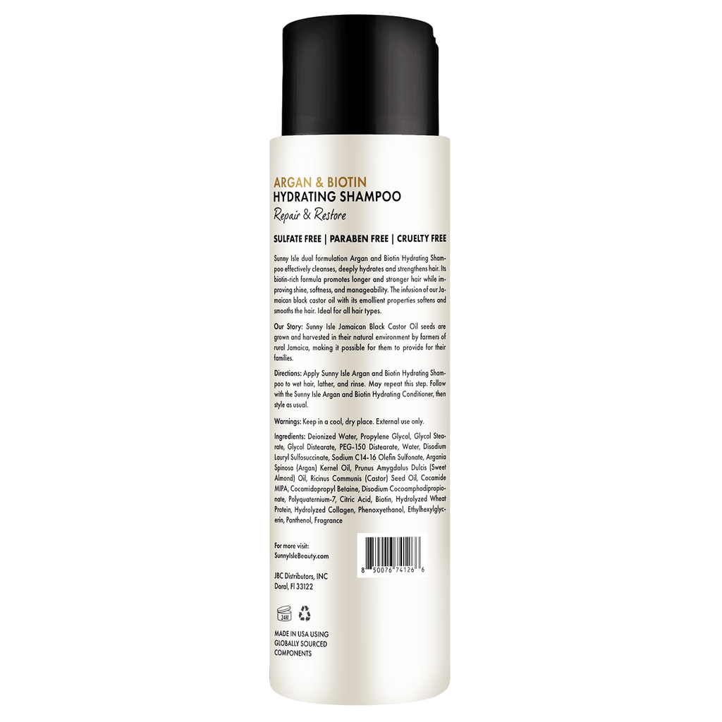 Sunny Isle Argan and Biotin Hydrating Shampoo 12oz