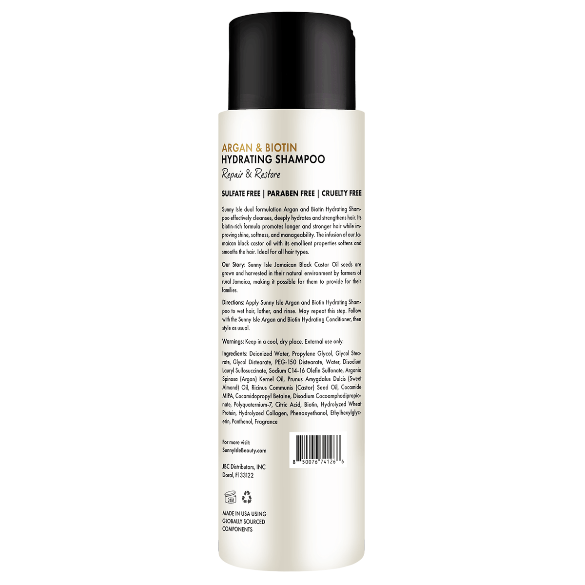 Sunny Isle Argan and Biotin Hydrating Shampoo 12oz