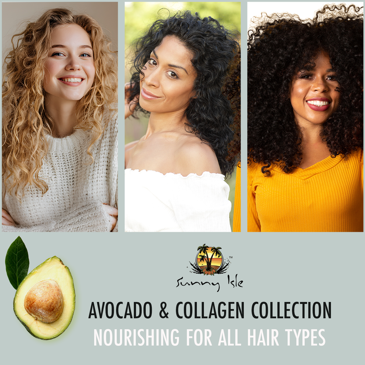 Sunny Isle Avocado and Collagen Nourishing Hydrating Curling Creme 16oz