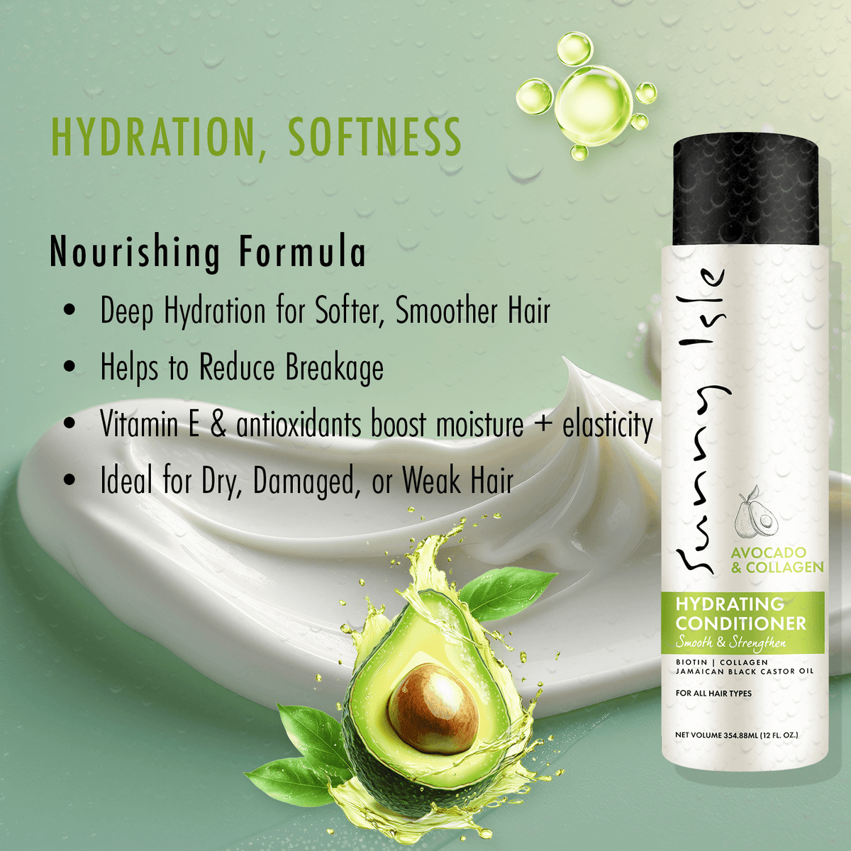 Sunny Isle Avocado and Collagen Hydrating Conditioner 12oz