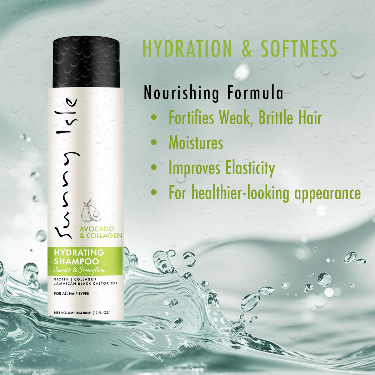 Sunny Isle Avocado and Collagen Hydrating Shampoo 12oz