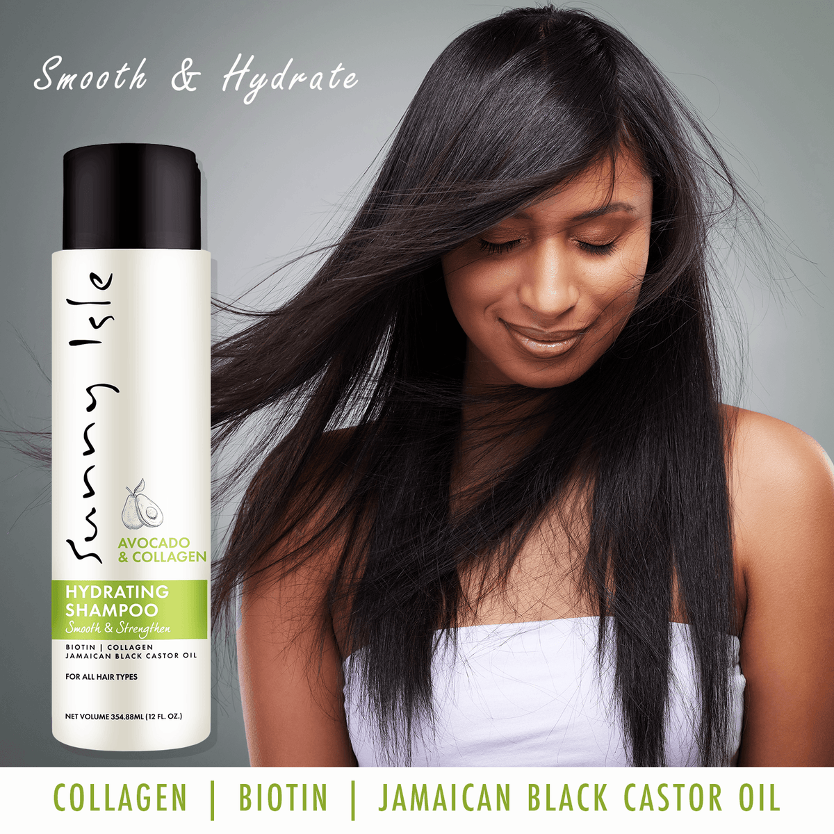 Sunny Isle Avocado and Collagen Hydrating Shampoo 12oz