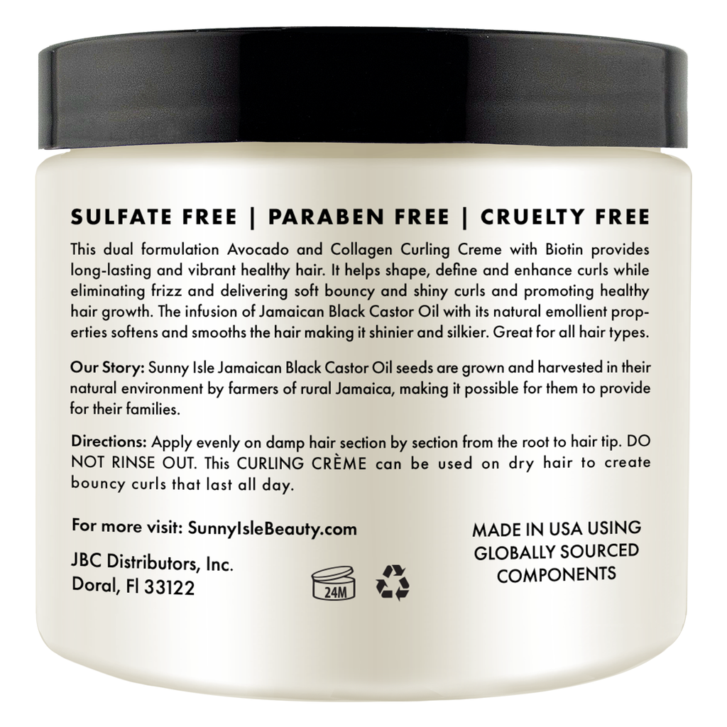Sunny Isle Avocado and Collagen Nourishing Hydrating Curling Creme 16oz