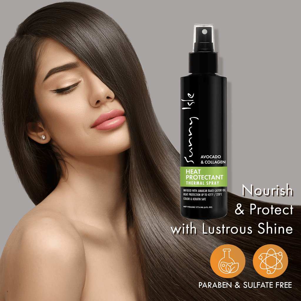 Sunny Isle Avocado and Collagen Heat Protectant Thermal Spray 6oz