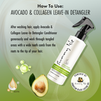 Sunny Isle Avocado and Collagen Leave In Detangler Conditioning 8oz how to use