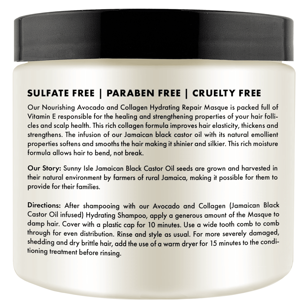Sunny Isle Avocado and Collagen Nourishing Hydrating Repair Masque 16oz