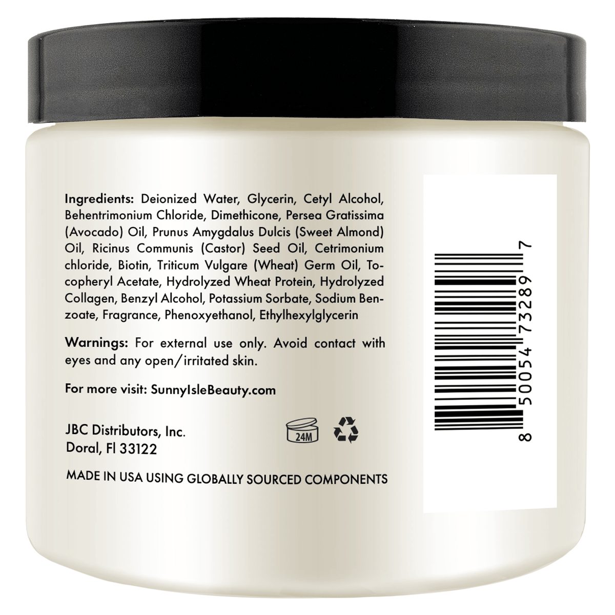 Sunny Isle Avocado and Collagen Nourishing Hydrating Repair Masque 16oz