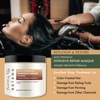 Sunny Isle Batana Anti Thinning Intensive Repair Masque being applied to models hair by hairstylist for color treated hair