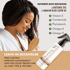 Sunny Isle Batana Leave In Detangler Conditioning 8oz model detangling hair with brush nutrient-rich infusions