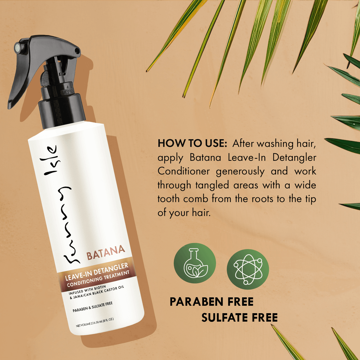Sunny Isle Batana Leave In Detangler Conditioning Treatment 8oz how to use