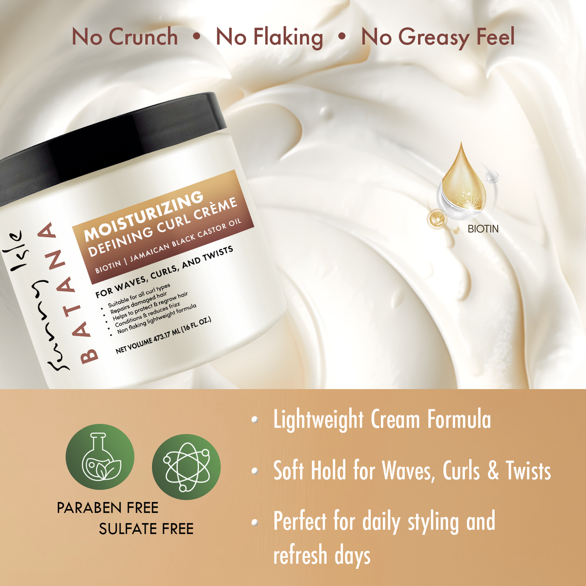 Sunny Isle Batana Moisturizing Defining Curl Creme 16oz