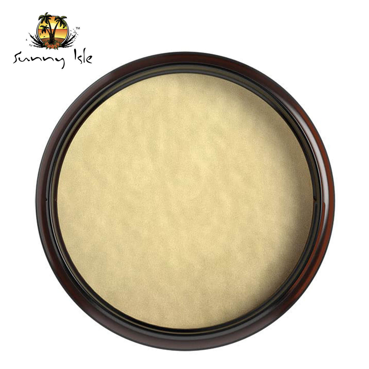 Sunny Isle Jamaican Black Castor Oil Pure Butter with Coconut Oil 4oz open jar top view creamy color butter