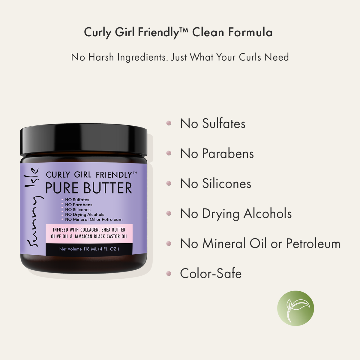 Sunny Isle Curly Girl Friendly Pure Butter 4oz