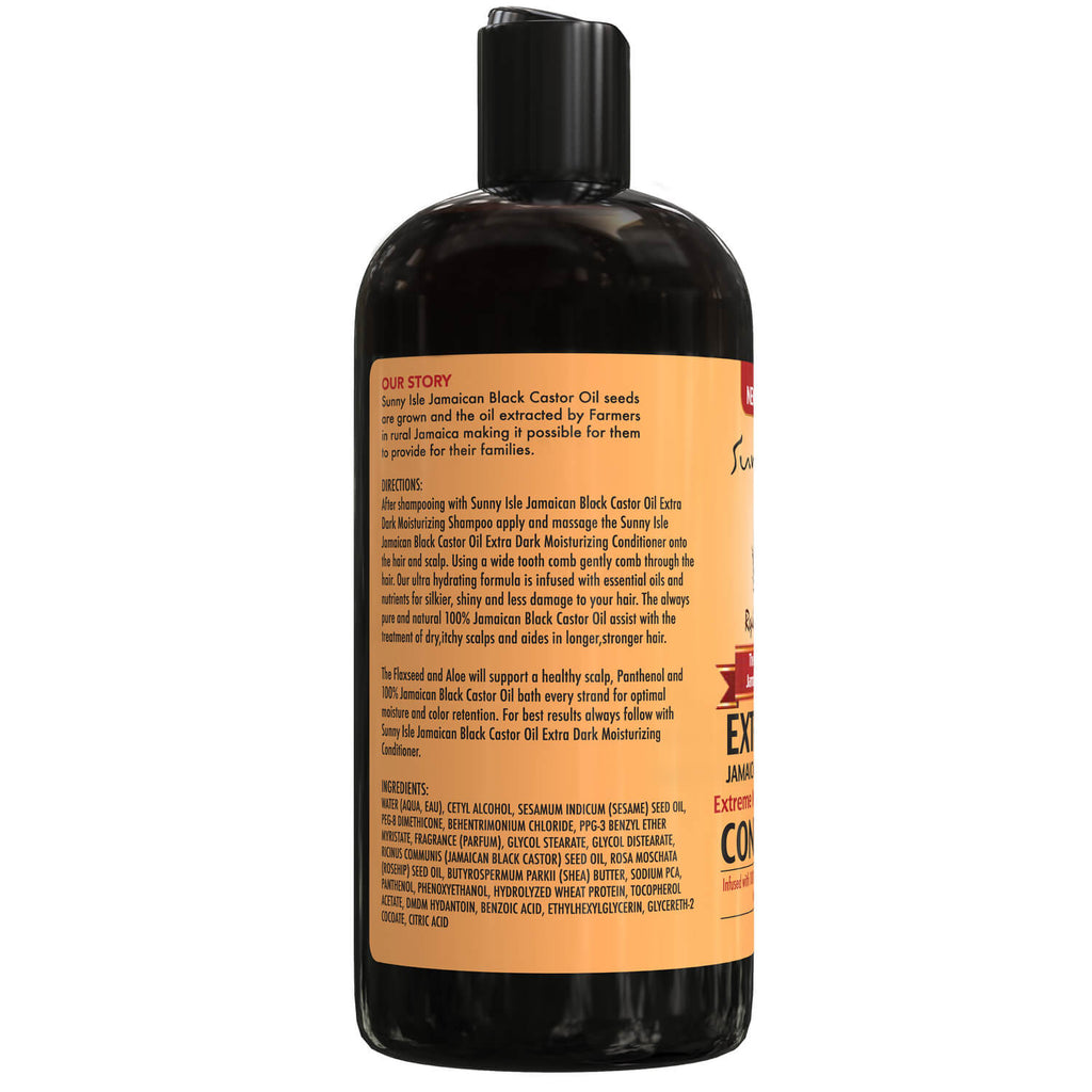 Sunny Isle Extra Dark Jamaican Black Castor Oil Conditioner 12oz directions and ingredients list