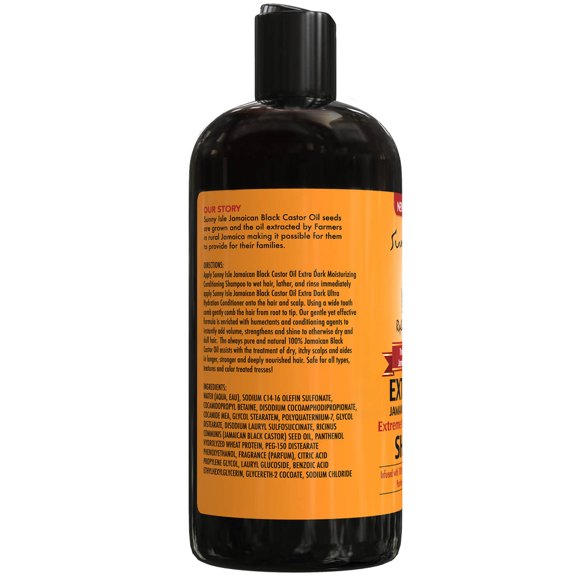 Sunny Isle Extra Dark Jamaican Black Castor Oil Shampoo 12oz directions ingredients