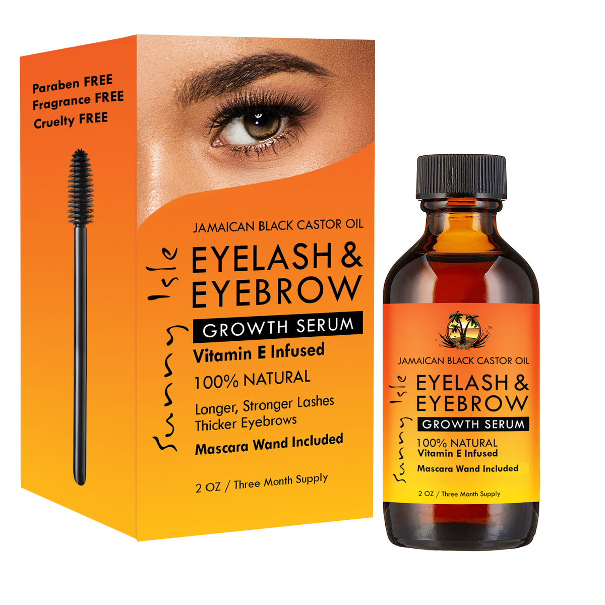 Sunny Isle Jamaican Black Castor Oil Eyebrow and Eyelash Growth Serum 2oz