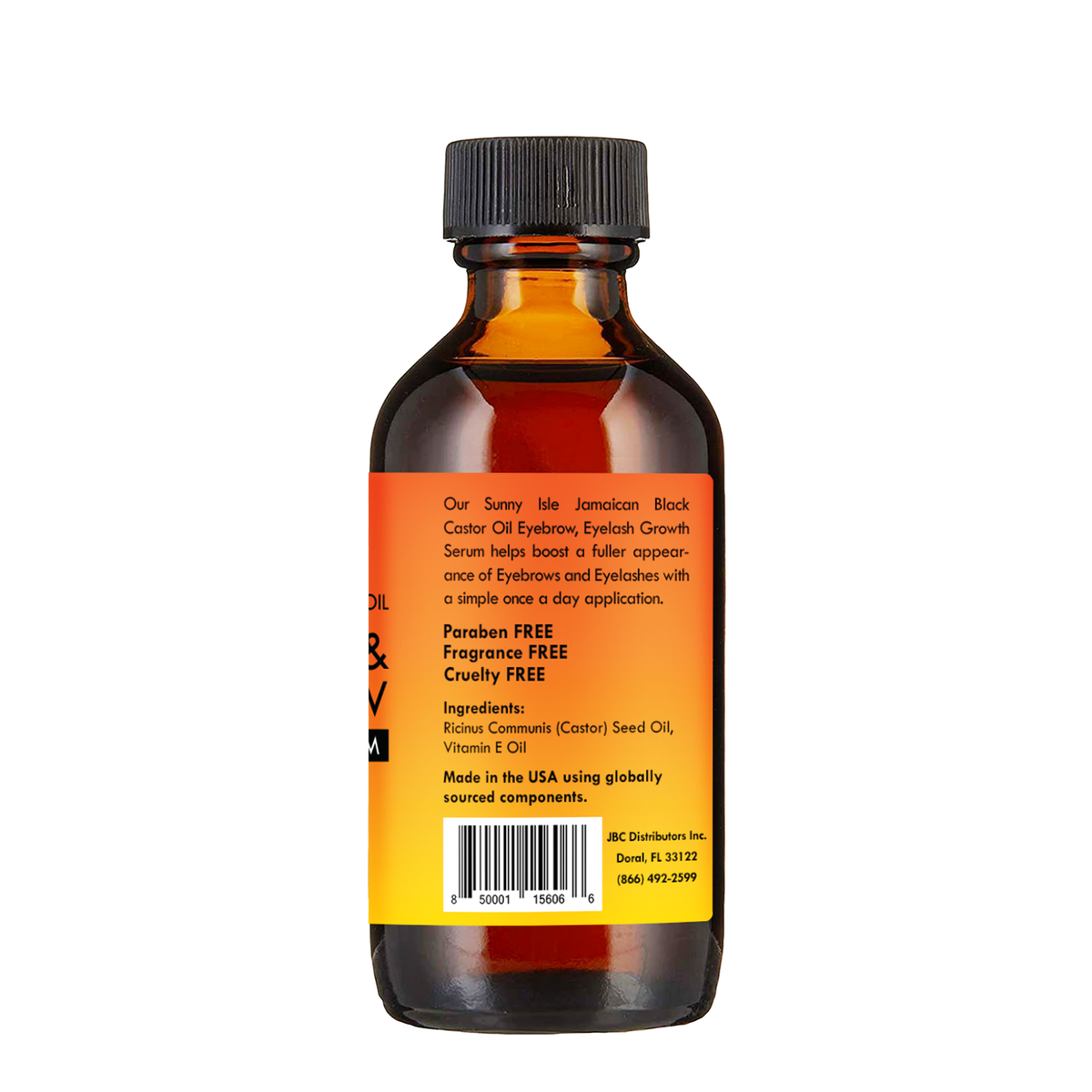 Sunny Isle Jamaican Black Castor Oil Eyebrow and Eyelash Growth Serum 2oz