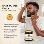 Sunny Isle Hair and Beard Balm Just For Men Pomade 4oz