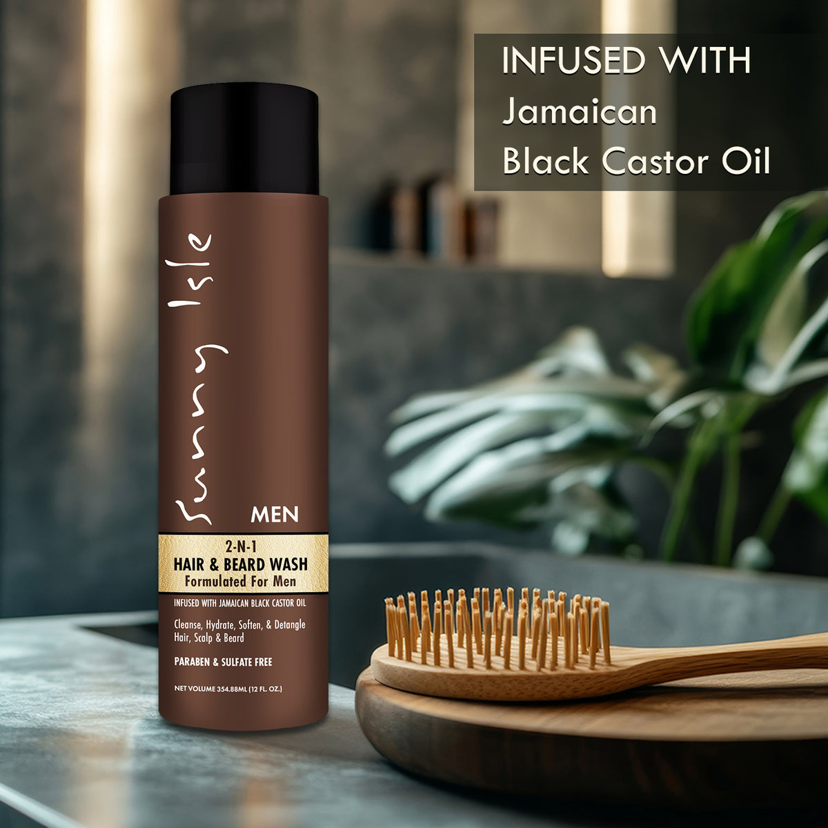 Sunny Isle Jamaican Black Castor Oil 2 N 1 Hair and Beard Wash 12oz
