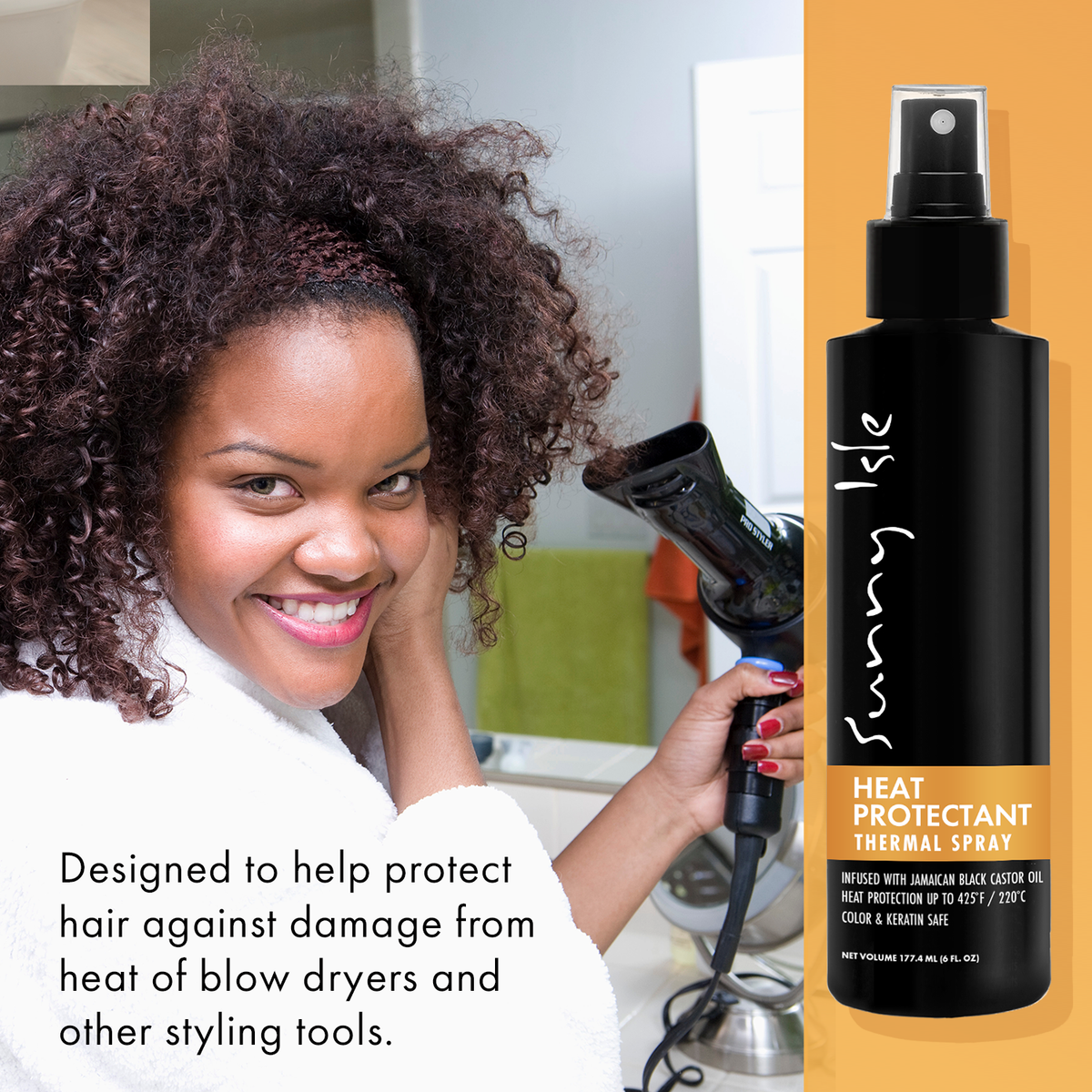 Sunny Isle Jamaican Black Castor Oil Heat Protectant Thermal Spray 6oz