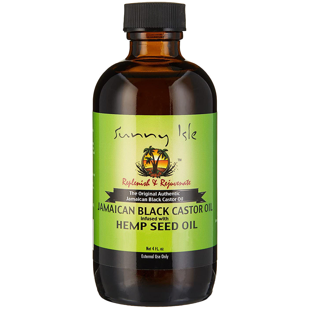 Sunny Isle Jamaican Black Castor Oil Infused with Hemp Oil 4oz front