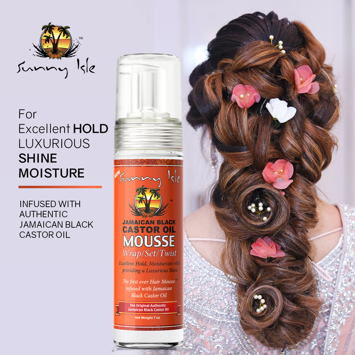 Sunny Isle Styling Mousse Wrap Set Twist 7oz Infused with Jamaican Black Castor Oil