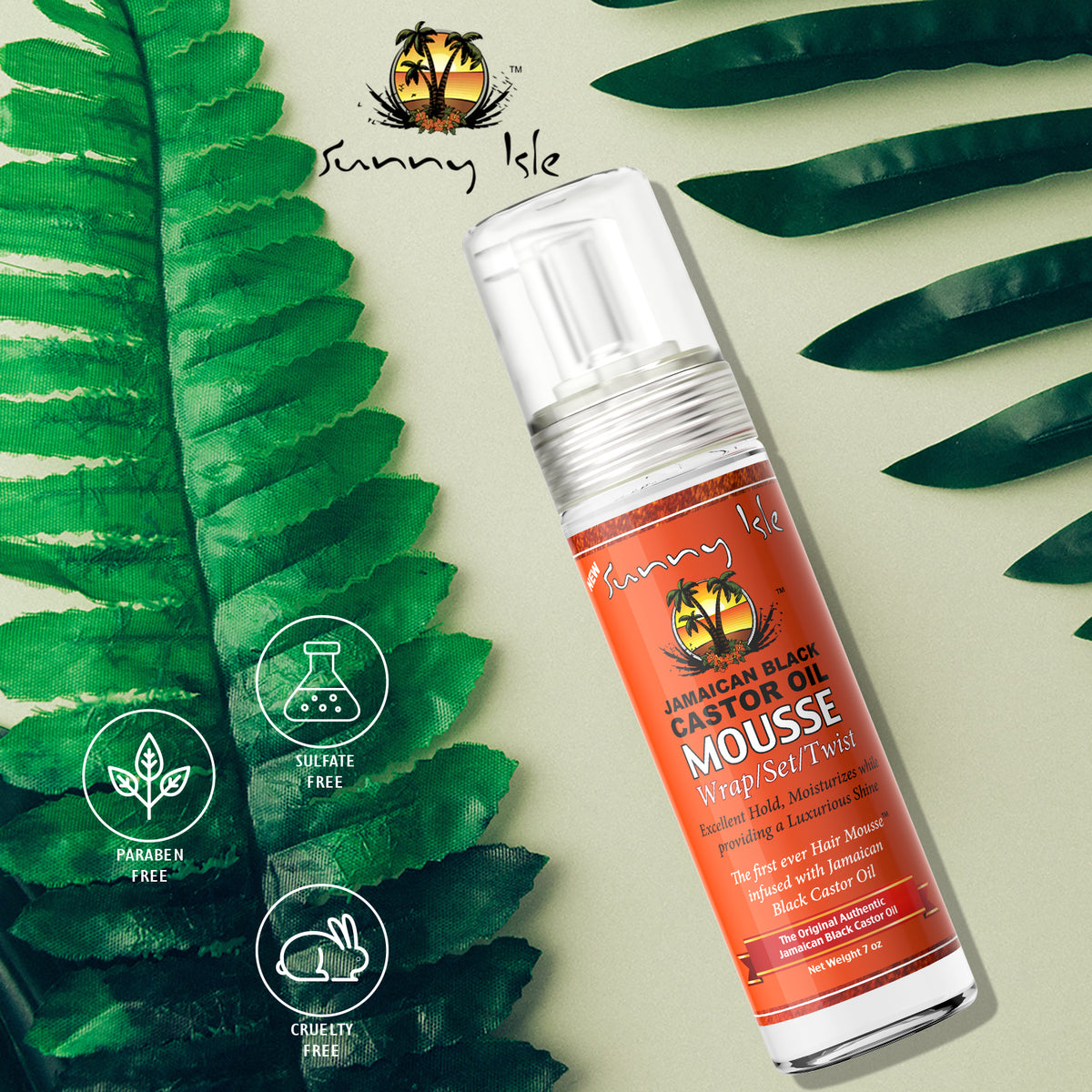 Sunny Isle Styling Mousse Wrap Set Twist 7oz Infused with Jamaican Black Castor Oil