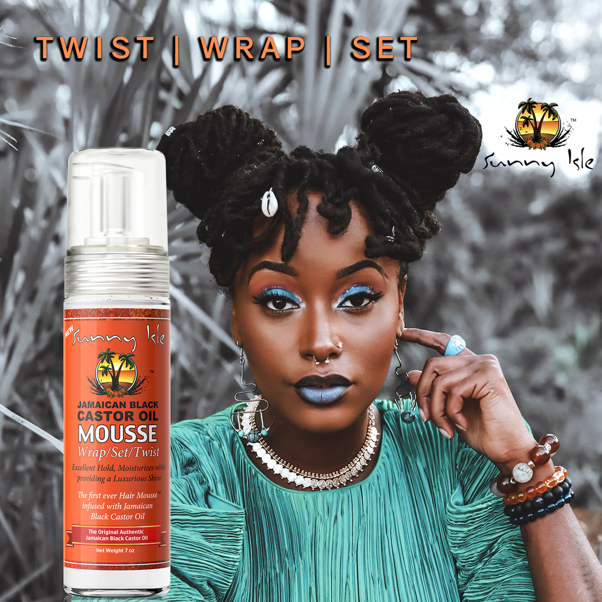 Sunny Isle Styling Mousse Wrap Set Twist 7oz Infused with Jamaican Black Castor Oil