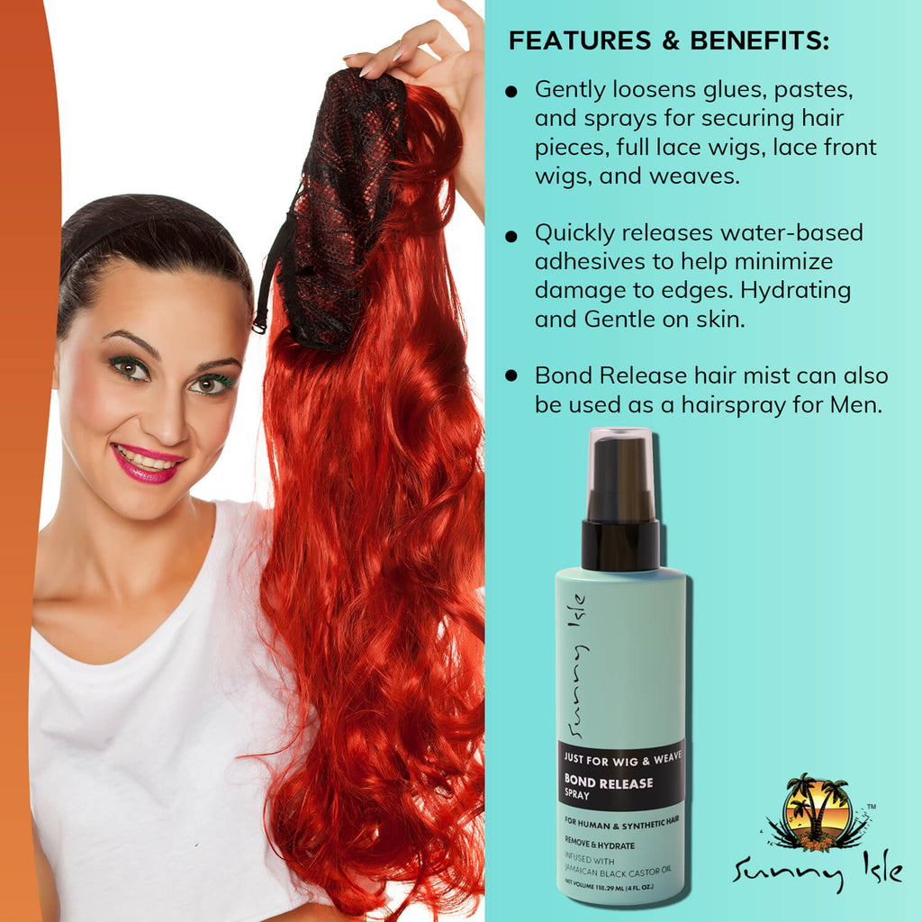 Sunny Isle Just for Wig Weave Braid and Extensions Bond Release Spray 4oz