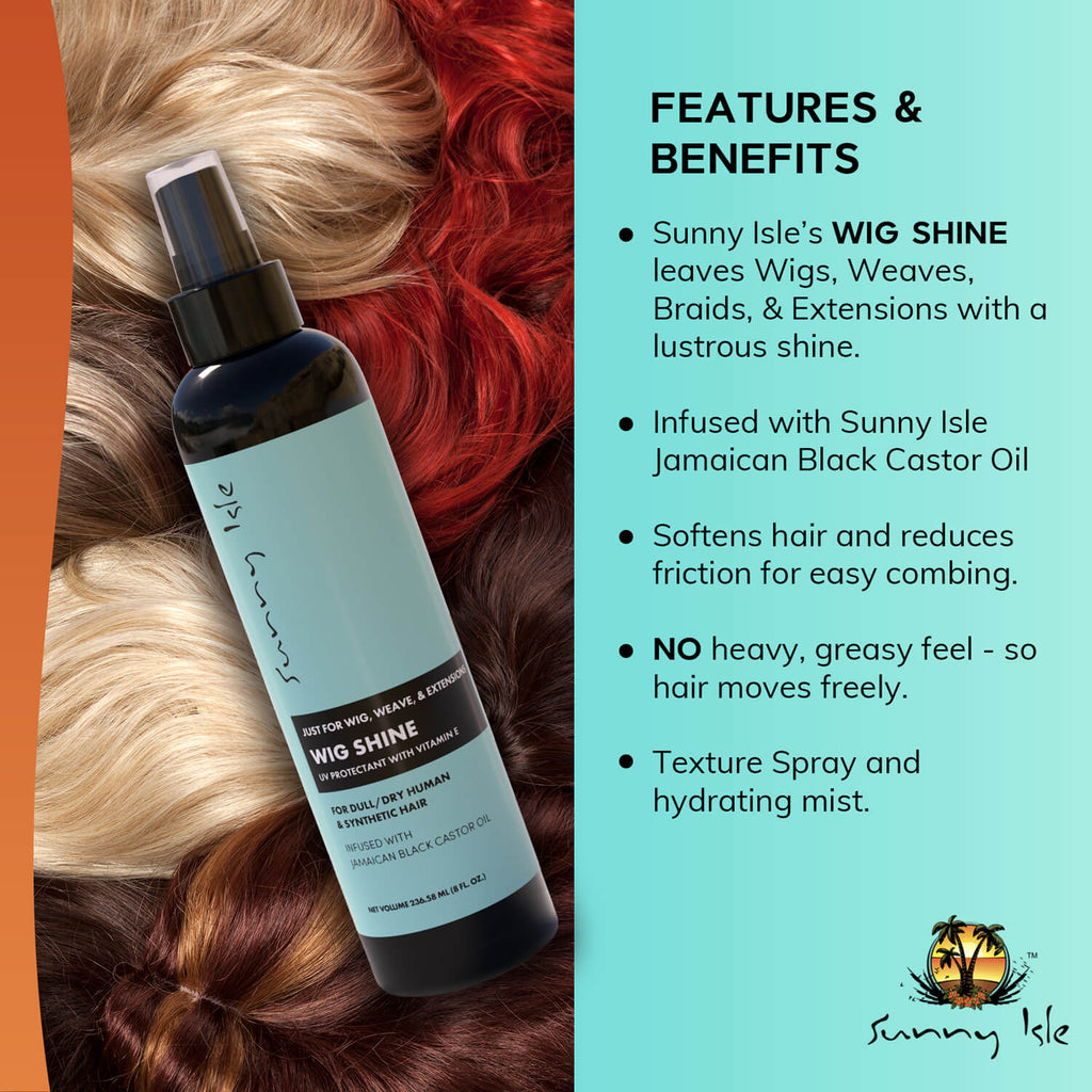Sunny Isle Just for Wig Weave Braid and Extensions Wig Shine 8oz
