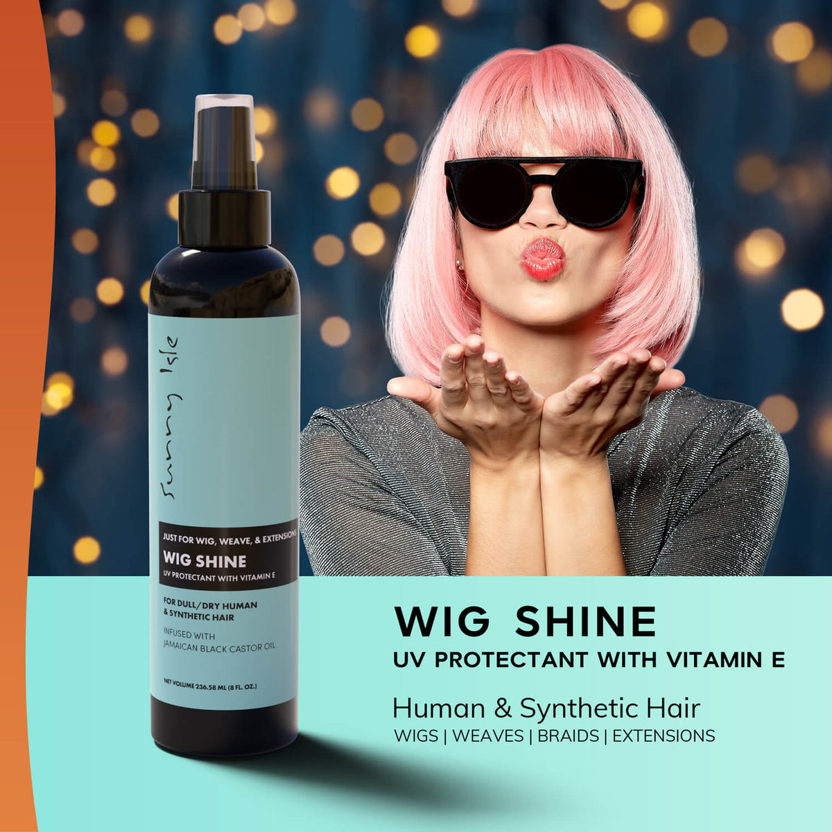 Sunny Isle Just for Wig Weave Braid and Extensions Wig Shine 8oz