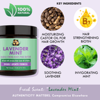 Sunny Isle Lavender Mint Hair and Strong Roots Pure Butter 4oz Infographic Ingredients