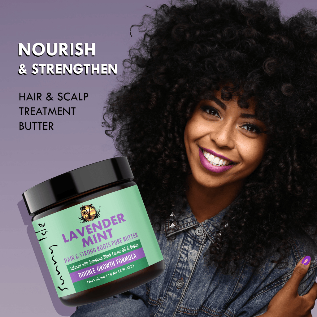 Sunny Isle Lavender Mint Hair and Strong Roots Pure Butter 4oz Lifestyle Curly Hair