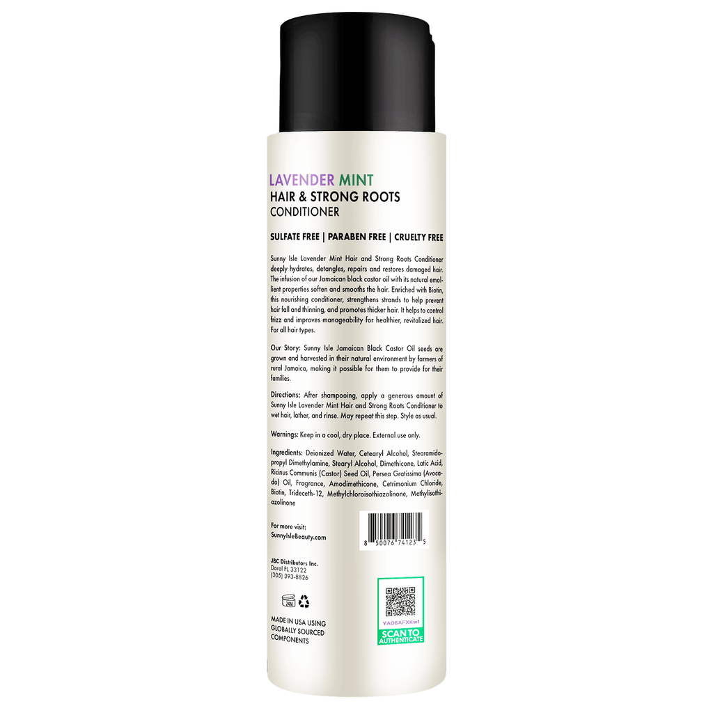 Sunny Isle Lavender Mint Hair and Strong Roots Conditioner 12oz Back