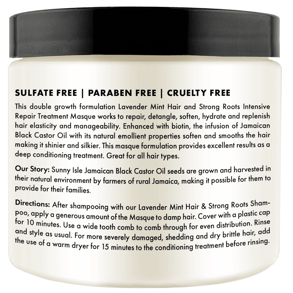 Sunny Isle Lavender Mint Hair and Strong Roots Intensive Repair Masque 16oz Left