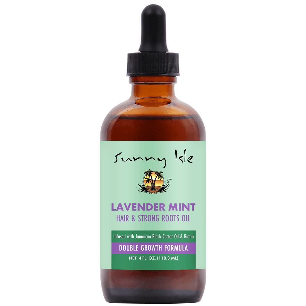 Sunny Isle Lavender Mint Hair and Strong Roots Oil 4oz Front