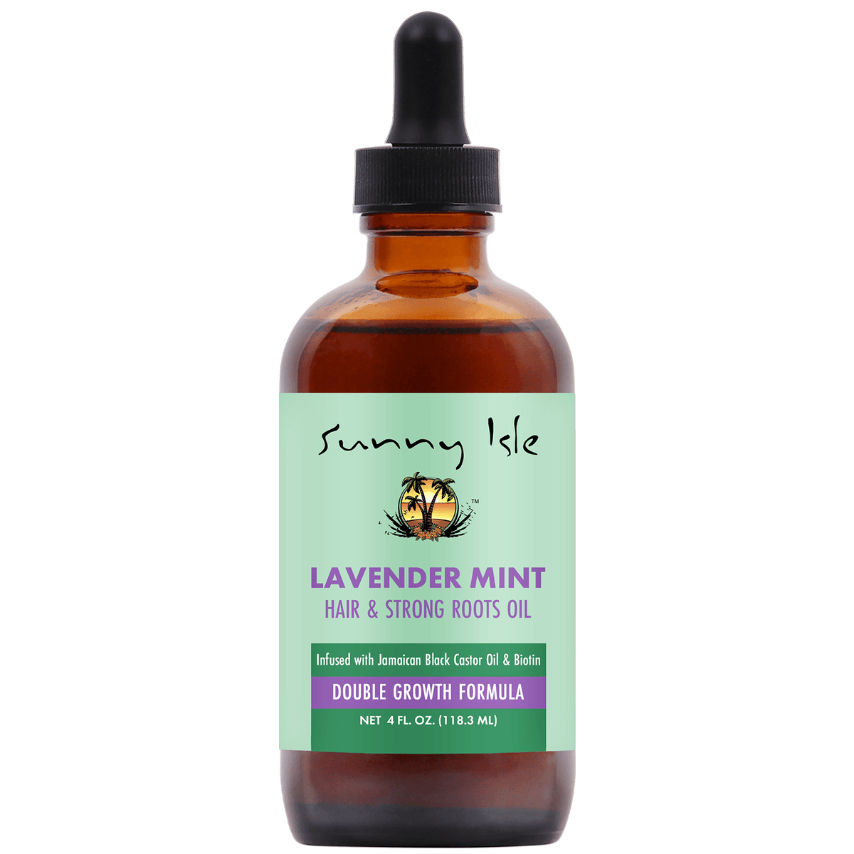 Sunny Isle Lavender Mint Hair and Strong Roots Oil 4oz Front