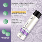 Sunny Isle Lavender Mint Hair and Strong Roots Shampoo 12oz Infographic Paraben Sulfate Free