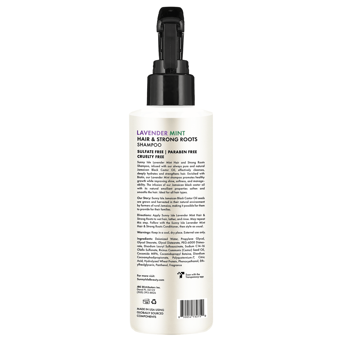 Sunny Isle Lavender Mint Hair and Strong Roots Leave In Detangler 8oz Back