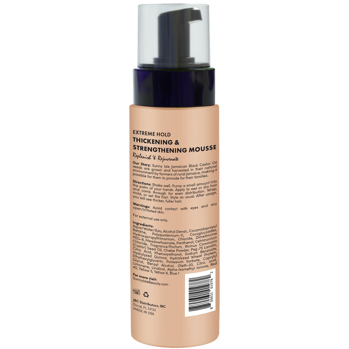 Sunny Isle Pure Chebe Extreme Hold Thickening and Strengthening Mousse 8oz