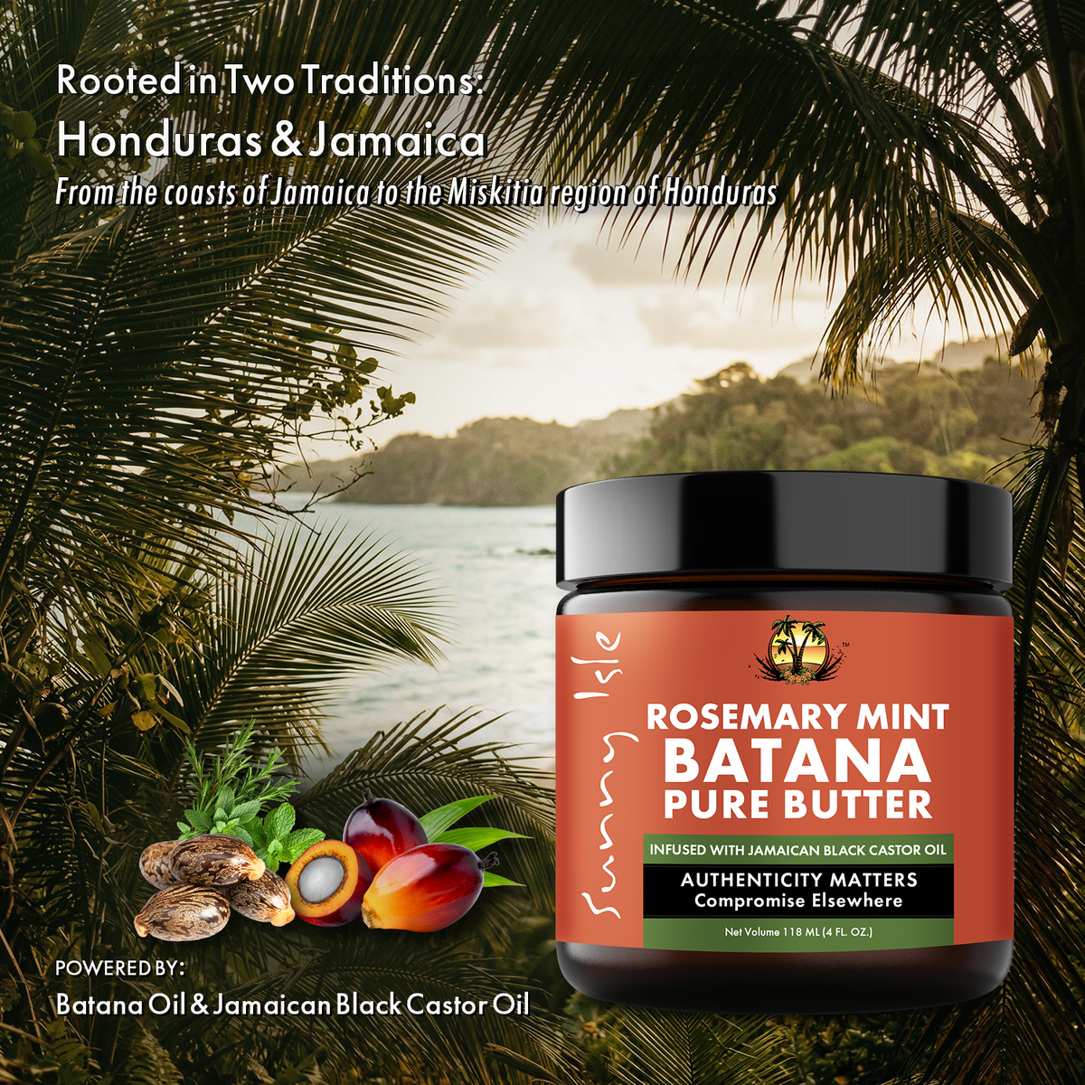 Sunny Isle Rosemary Mint and Batana Pure Butter 4oz