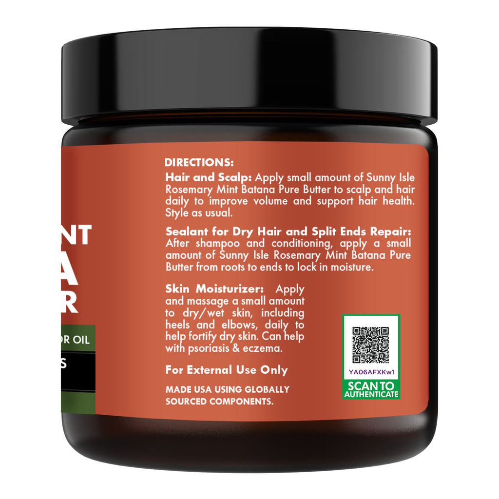 Sunny Isle Rosemary Mint and Batana Pure Butter 4oz