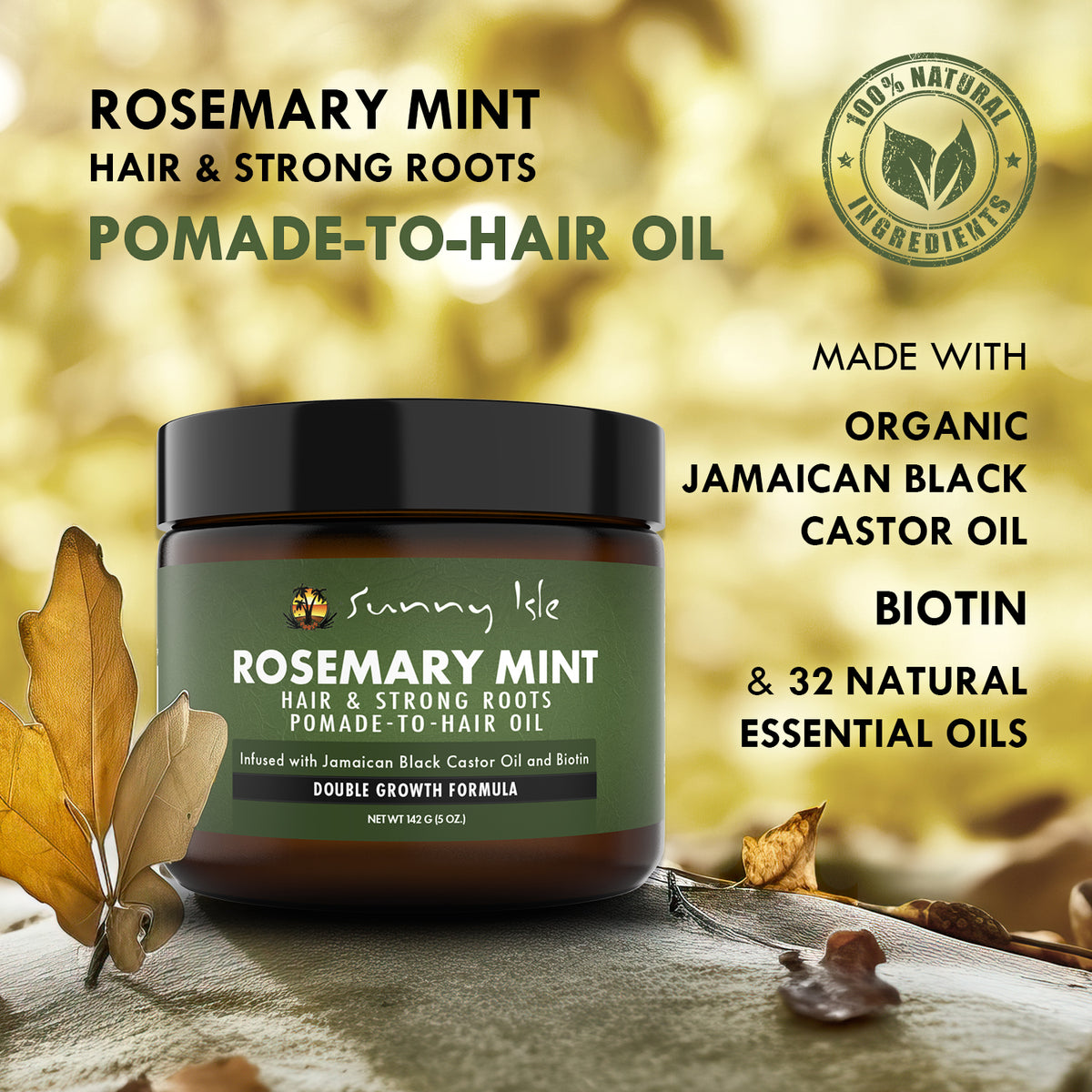 Sunny Isle Rosemary Mint Hair and Strong Roots Pomade to Hair Oil 5oz