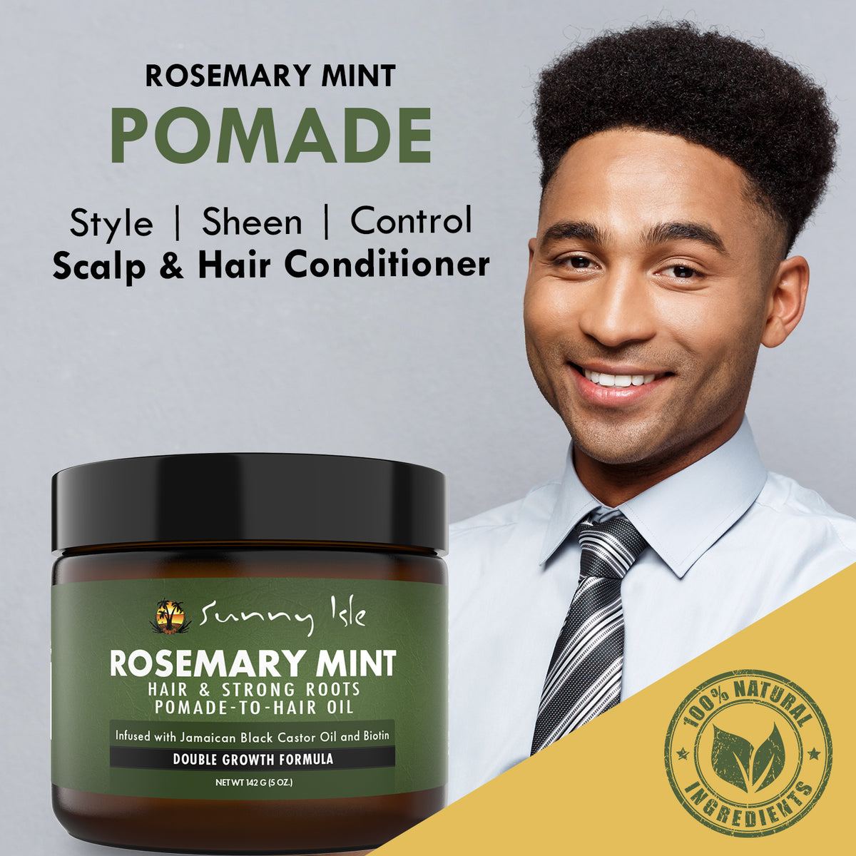 Sunny Isle Rosemary Mint Hair and Strong Roots Pomade to Hair Oil 5oz