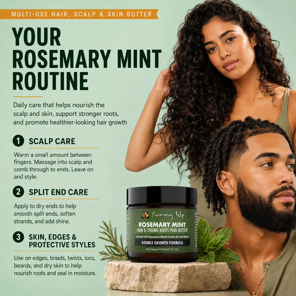 Sunny Isle Rosemary Mint Hair and Strong Roots Pure Butter